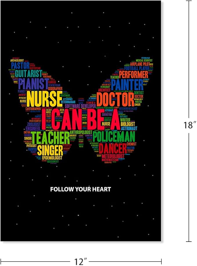 FLYAB Inspirational Classroom Posters - Motivation Career Options Positive Posters for Middle School Elementary Classroom Bulletin Board Decorations Poster Teacher Supplies