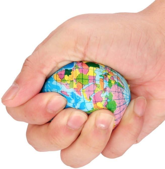 Blue Squishy Squeeze ,World Map Globe Palm Ball Slow Rising Stress Relief Birthday Xmas Gifts Xmas Stocking Fillers Party Bag Gifts (7.6CM),Novelty and Gag