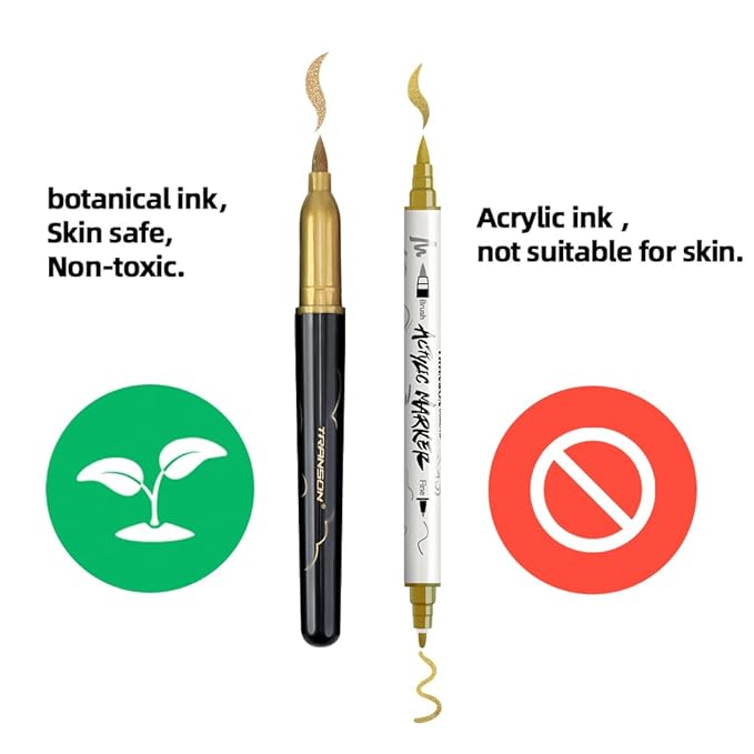Transon 10 colors Face Painting Marker for Halloween and Makeup Parties Temporary tattoo Painting Body Painting with Brush Tip Including Stencil Stickers