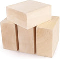 SHUESS 4 PCS Basswood Carving Blocks 4 X 4 X 2 inch Basswood for Wood Carving Whittling Wood Carvings Blocks Wooden Blocks for Carving Unfinished Wooden Block for Adults Beginners or Expert