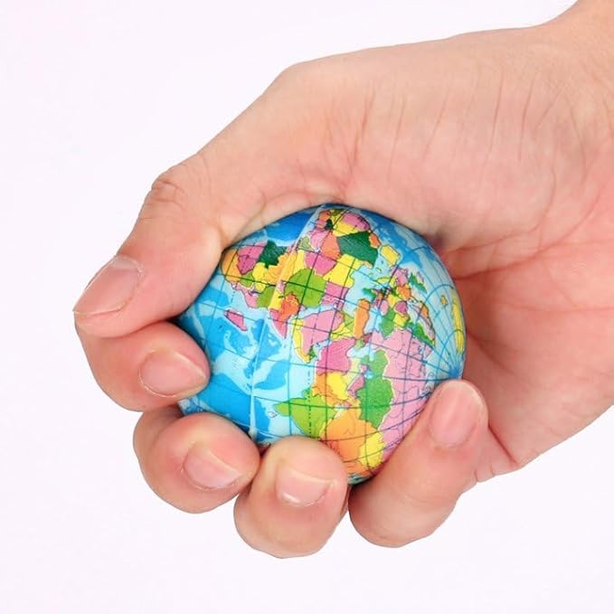 Blue Squishy Squeeze ,World Map Globe Palm Ball Slow Rising Stress Relief Birthday Xmas Gifts Xmas Stocking Fillers Party Bag Gifts (7.6CM),Novelty and Gag