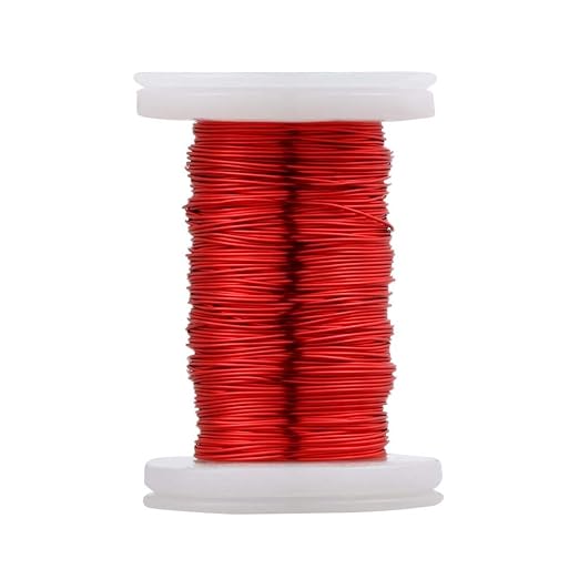 BNTECHGO 26 AWG Magnet Wire - Enameled Copper Wire - Enameled Magnet Winding Wire - 2 oz - 0.0157" Diameter 1 Spool Coil Red Temperature Rating 155℃ Widely Used for Transformers Inductors