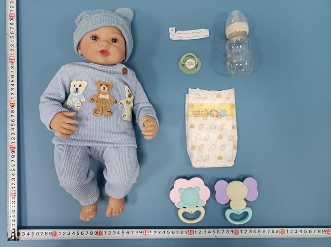 BABESIDE Realistic Reborn Baby Dolls Boy - Ailsa 17 Inch Lifelike Newborn Baby Doll Handmade Real Life Baby Dolls Reborn Toddler with Soft Cloth Body Gift Toys for Kids Age 3 +