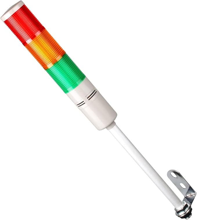 Tower Stack Lights, Industrial Warning Signal Lights Tower Lamps Column, Factory Workshop Safety RGB Signal Indicator, LED Andon Lights (110V, 3 Tiers, with Sound)