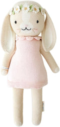 cuddle + kind Hannah The Bunny Blush Regular 20" Hand-Knit Doll – 1 Doll = 10 Meals, Fair Trade, Heirloom Quality, Handcrafted in Peru, 100% Cotton Yarn