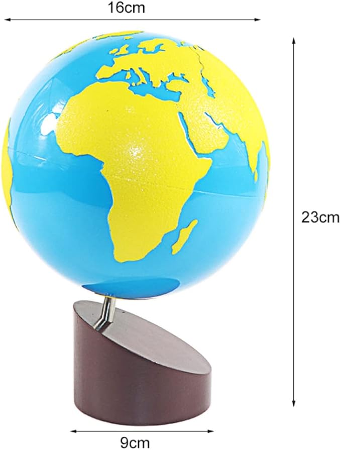 Montessori Geography Materials Globe of World Parts/Continents Preschool Early Educational Equipment Kids Culture Learning Toys Know World Globe (Yellow)