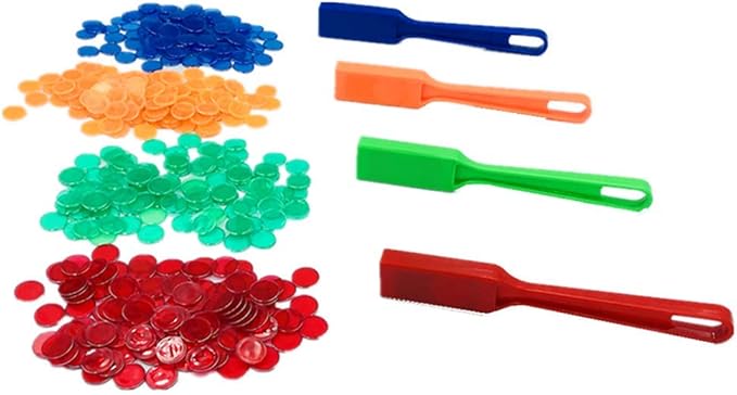 Yuanhe Magnetic Bingo Wand Chips - 4 Colors for Science Learning Counting Family Game Night Activities