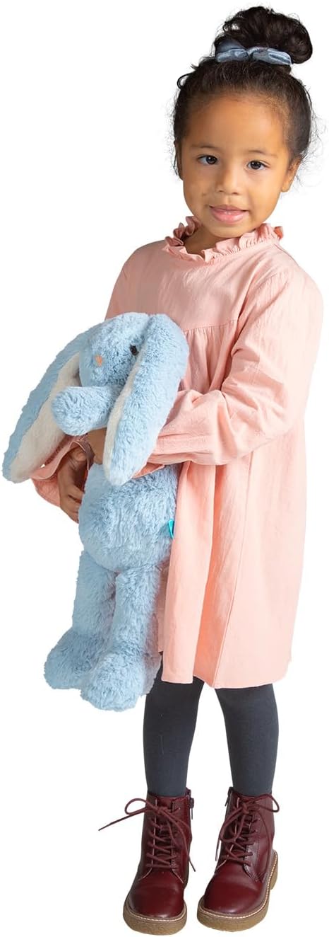 Manhattan Toy River The Blue & Light Apricot Snuggle Bunnies 12" Stuffed Animal with Embroidered Accents