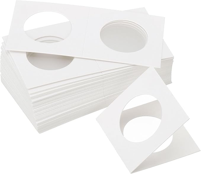 PATIKIL 2x2 Coin Flips, 350 Pack 31.5mm Cardboard Coin Holder Paper Coin Holders for Coin Collection Supplies Collector, White