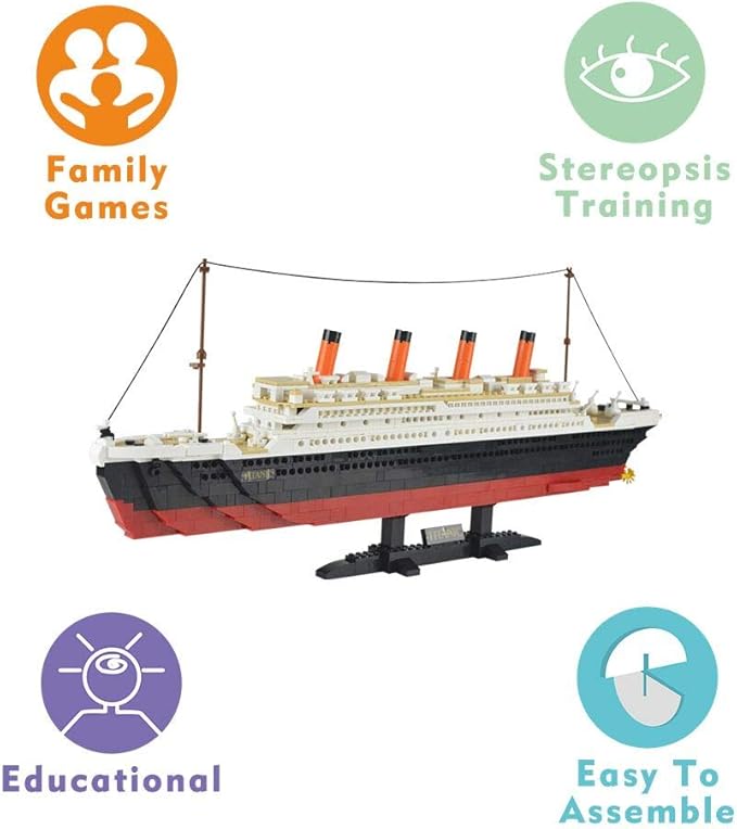 SuSenGo Building Bricks for Titanic 1021 Pieces Block Model Kit