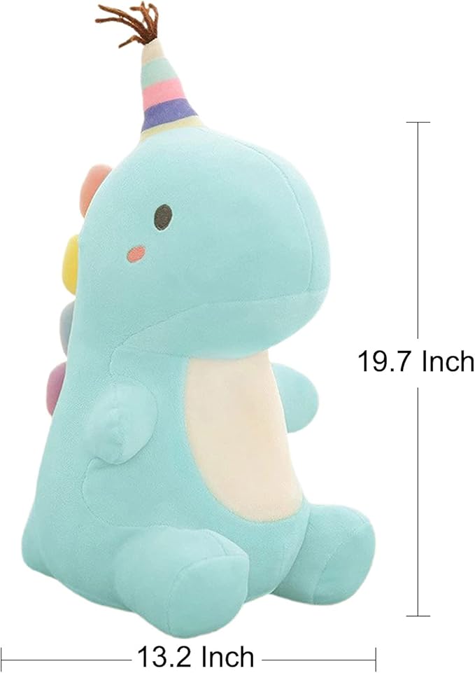 Stuffed Animal Plush Toys, Cute Dinosaur Toy, Soft Dino Plushies for Kids Plush Doll Gifts for Boys Girls (Blue, 19.7 Inch)