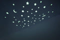 Starry Night Series (48 pcs/Pack), Glow in The Dark Educational Wall Stickers, The Eco-Friendly and Brightest Wall Stickers for Ceiling, Bathtime, Bedroom, Party, Decor