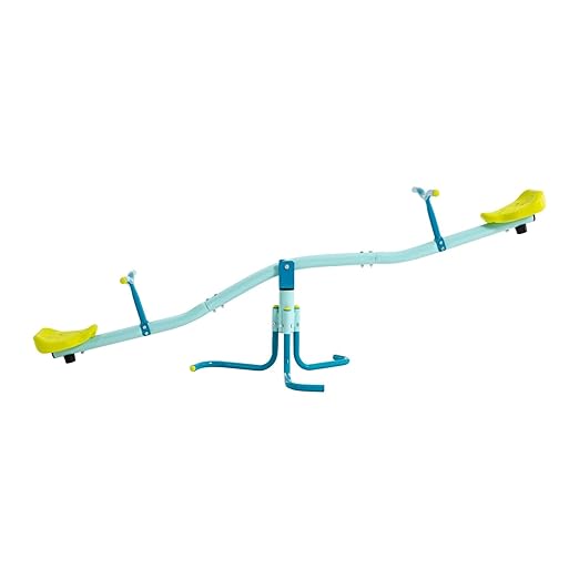 Spiro Seesaw Sit and Spin Teeter Totter with 360 Spin Kids Outdoor Play Equipment for Backyard, Playground, or Indoor Fun Boys and Girls Ages 3-10
