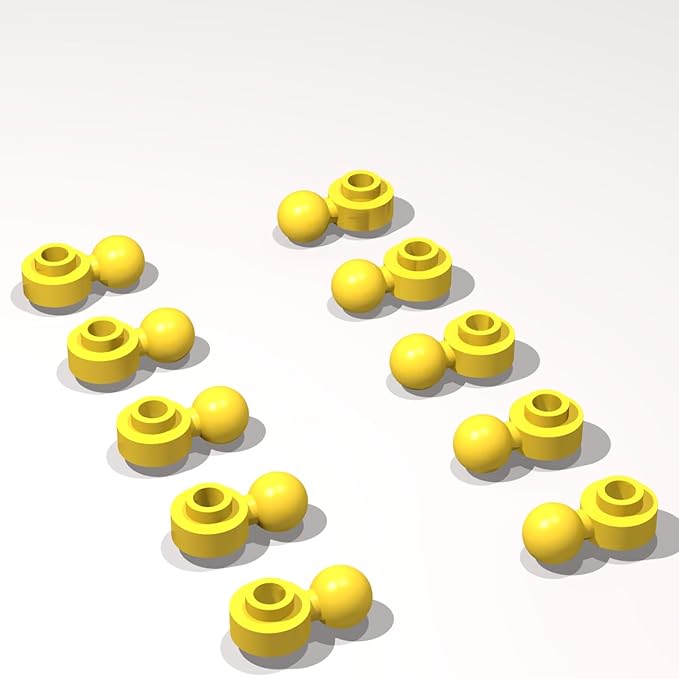 Classic Building Plate Bulk, Round 1x1 with Tow Ball with Shaped Hole 500 Piece, Compatible with Lego Parts and Pieces: (Color:Yellow)