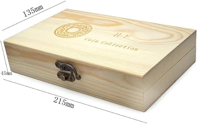 50pcs Coins Capsules for 18/21/25/27/30mm Coins w/Wood Display Storage Box Case