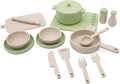 Play Kitchen Accessories, Silicone Pretend Play Kitchen Toys Set, Play Kitchen Pots and Pans Set for Kids, Learning Education Cooking Toys for Girls and Boys(Green)
