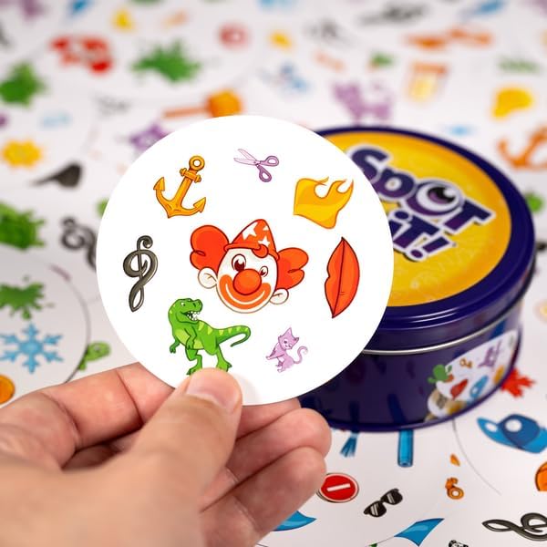 Asmodee Spot It! Classic Card Game (2024 Refresh) - Eco-Blister Edition, 5-in-1 Visual Perception Game for Quick Reflexes and Family Fun, Ages 6+, 2-8 Players, 10 Minute Playtime