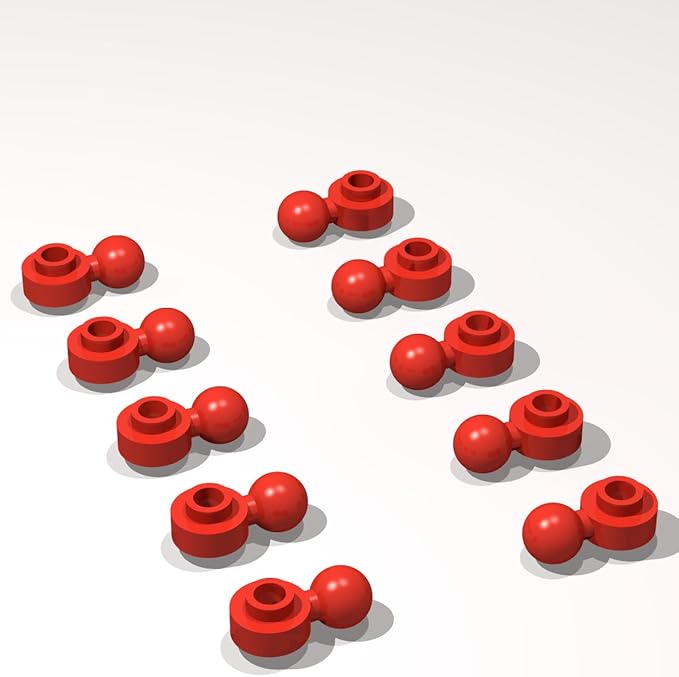 Classic Building Plate Bulk, Round 1x1 with Tow Ball with Shaped Hole 500 Piece, Compatible with Lego Parts and Pieces: (Color:Red)