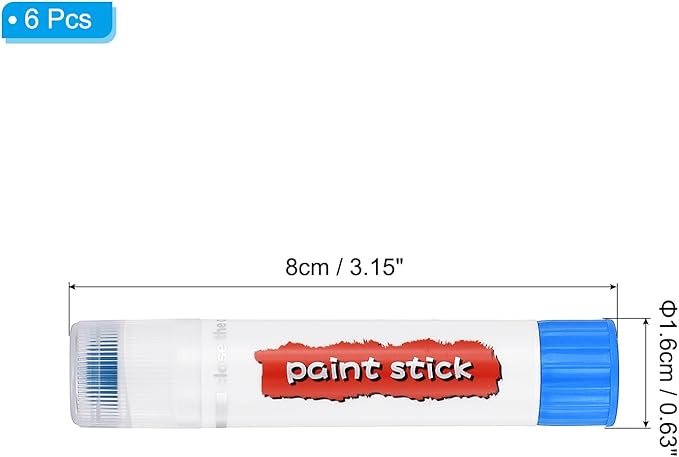 PATIKIL Tempera Paint Sticks, 6 Pcs Solid Tempera Paints Sticks Washable Bulk Markers Pen Quick Drying for Artists Beginners Art Supplies, Navy Blue