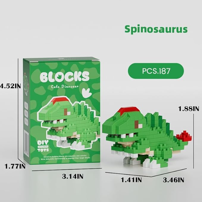Spinosaurus Cute Dinosaur Animals Creature Building Toy Blocks Ancient Creatures Life Mini Bricks Micro Building Toys