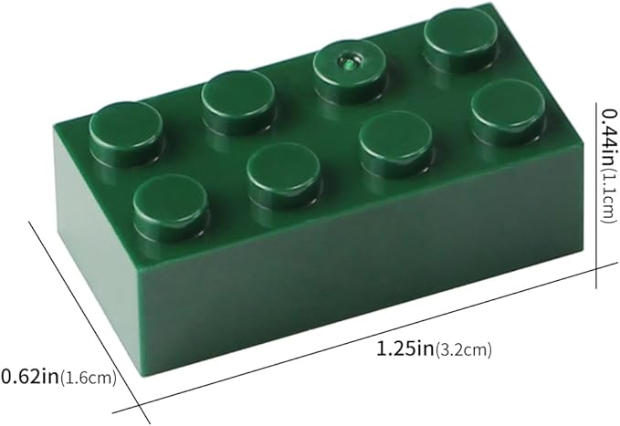 Feleph 2x4 Bricks Dark Green 320 Pieces Parts Classic Building kit Creative Play Set Basic Blocks Toy Accessories Compatible with 3001 Major Brands
