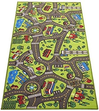 Kids Rug Playmat City Life Great for Playing with Cars and Toys - Play Learn and Have Fun Safely - Educational Road Traffic Play Mat for Bedroom Play Room Game Safe Area (Medium 43" x 26" Inches)