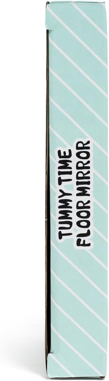 Dr.Rapeti Soft Tummy Time Book Baby Safe Mirror with Teether Crinkle Pages Tummy Time Mirror High Contrast Montessori Sensory Toy Tummy Time Toy for Newborn Baby Infant for 0+