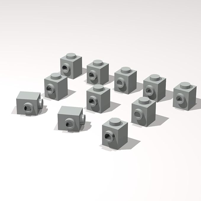 Classic Building Brick Bulk, 1x1 with Stud on Side 260 Piece, Compatible with Lego Parts and Pieces: (Color:Light Gray)