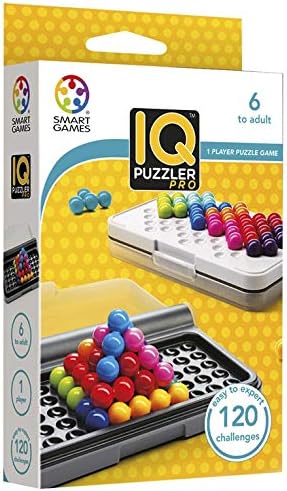 SmartGames IQ Puzzler Pro | Boost Logic and Problem Solving Skills | Level Up with 120 2D and 3D Challenges from Easy to Expert | Great for Ages 6 - Adult | A Fun Travel Game in a Portable Case