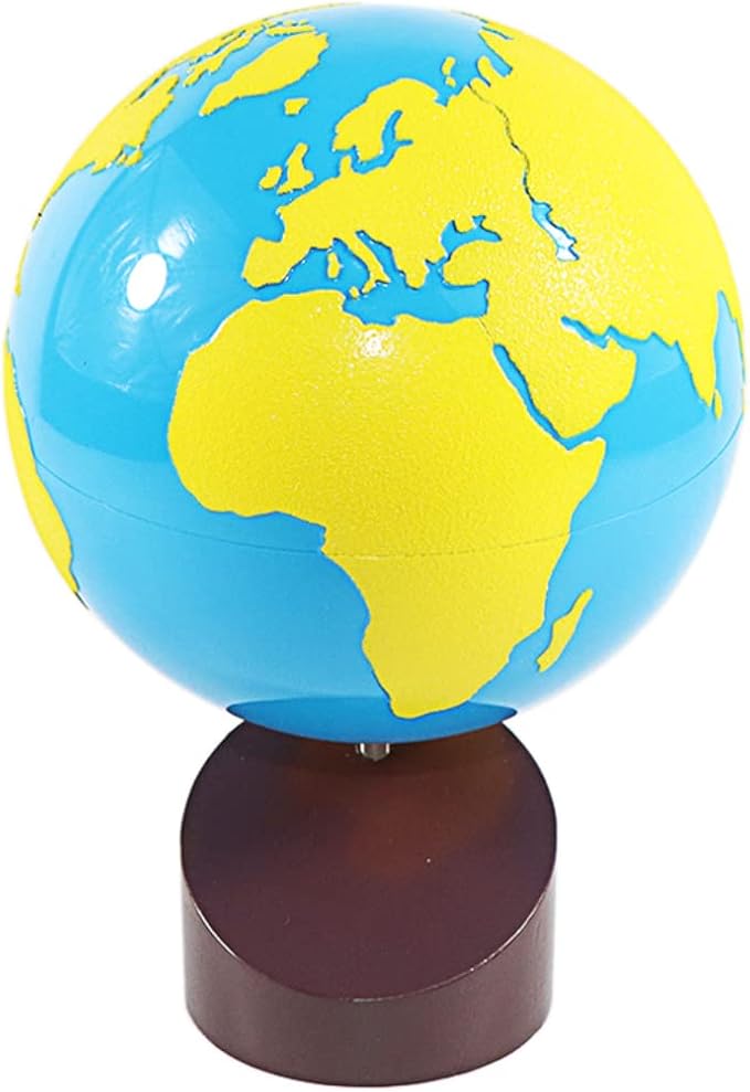 Montessori Geography Materials Globe of World Parts/Continents Preschool Early Educational Equipment Kids Culture Learning Toys Know World Globe (Yellow)