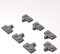 Classic Building Hinge Plate Bulk, 1x2 Locking with 1 Finger on Side with Groove 50 Piece, Compatible with Lego Parts and Pieces: (Color:Dark Gray)