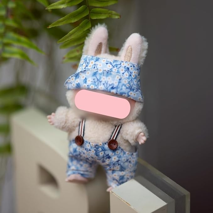 2-Piece Clothes for Labubu (NO Doll), Handmade Liberty Fabric Dress and Bow Set for 17CM Dolls, Cute Outfit Accessories (MITSI-Valeria)