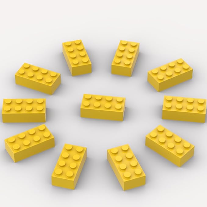 500 Piece Bulk 2x4 Building Bricks, Compatible with Lego, Yellow Bricks