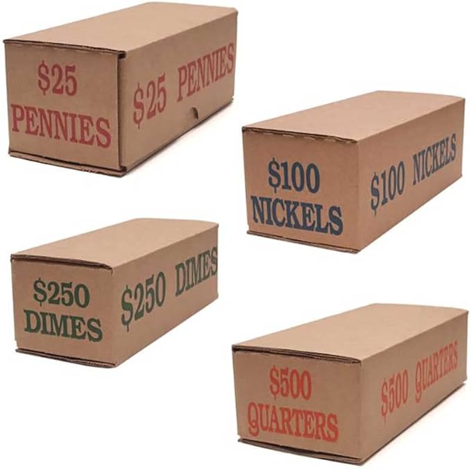 Rolled Penny Transport Box - $25 Capacity - Box of 50