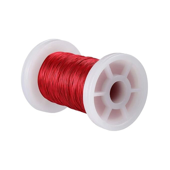 BNTECHGO 30 AWG Magnet Wire - Enameled Copper Wire - Enameled Magnet Winding Wire - 2 oz - 0.0098" Diameter 1 Spool Coil Red Temperature Rating 155℃ Widely Used for Transformers Inductors