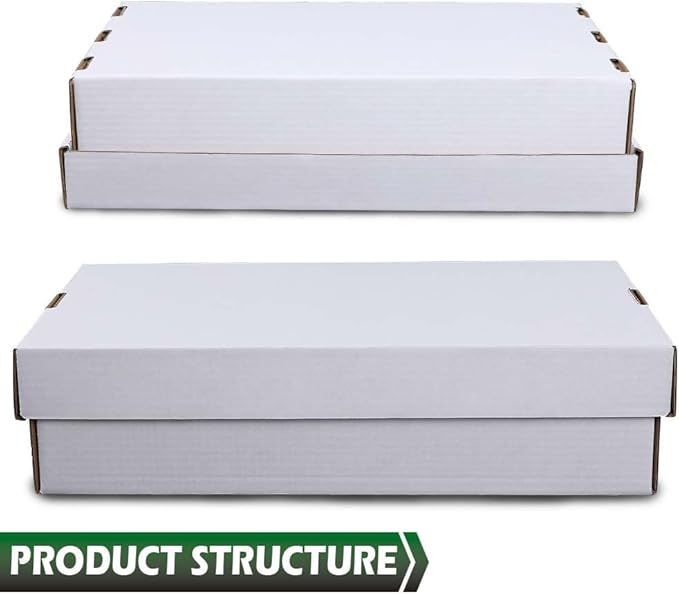 GRAND ORANGE 3000 Count 3 Row Card Storage Box 2 PACK Cardboard Standard Trading & Gaming card Storage Boxes Corrugated Cardboard Storage Box Trading Card Slab Storage Boxes