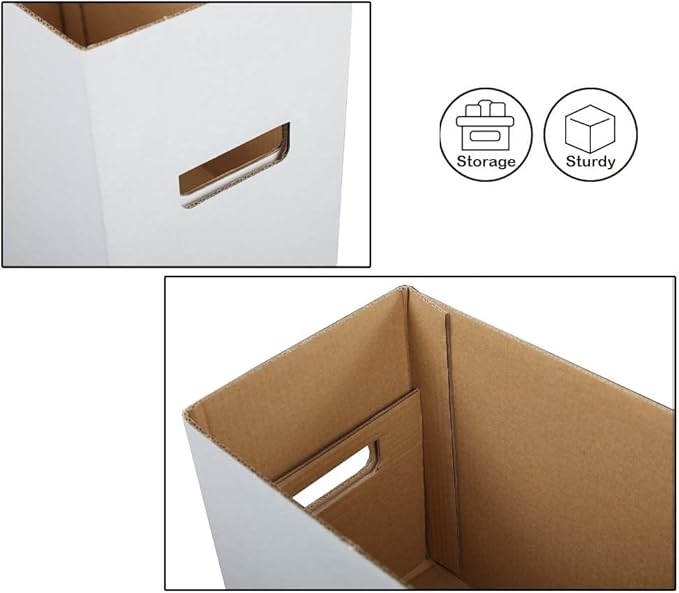 CROSSDESIGN 5 Pack Comic Book Storage Holds 150-175 Comics Collapsible & Stackable Comic Short Box Moistureproof Comic Box Stackable Archival Cardboard