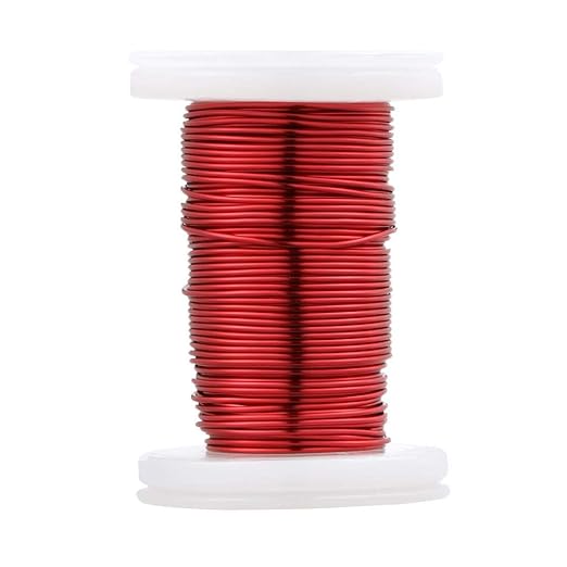 BNTECHGO 22 AWG Magnet Wire - Enameled Copper Wire - Enameled Magnet Winding Wire - 2 oz - 0.0256" Diameter 1 Spool Coil Red Temperature Rating 155℃ Widely Used for Transformers Inductors