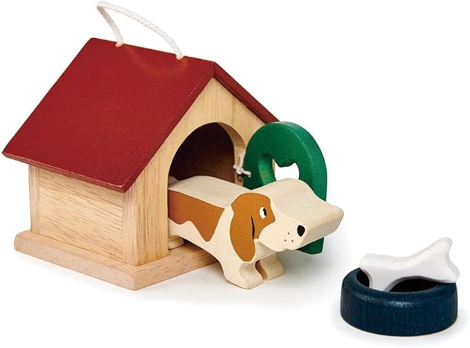 Tender Leaf Toys - Pets Sets for Doll House Accessories Great Add-on Pet Play Set to Any Dollhouse Encourage Creative and Imaginative Fun Children Age 3+ (Pet Dog Set)