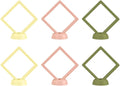6 Pcs 3D Floating Display Case Frame Display Holder Stands Transparent PE Film Storage Box for Jewelry Challenge Coin Medal Antique 3.5 x 3.5 x 0.8 Inches (Style 2)