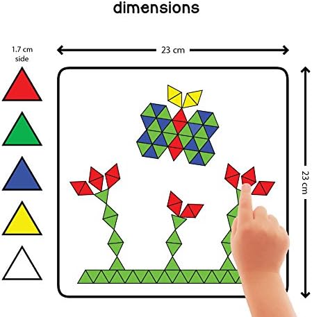 New Magnetic Puzzles : Triangles - Includes 250 Colorful Magnets 100 Puzzles Magnetic Board Display Stand