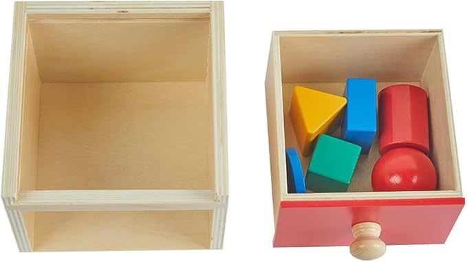 Adena Montessori Sorting Drop Box Toy with 6 Borad and Drawer Educational Toys for Kids Baby Toddlers