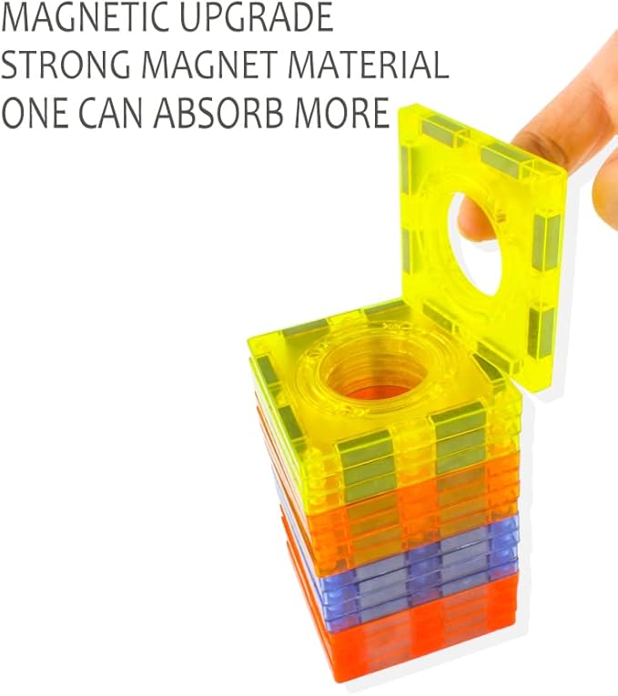 UNIQUE KIDS Magnetic Tiles Building Blocks with Marble Run STEM Toys STEAM Toys for Kids Ages 3-10+Year Old Boys Girls Best Christmas Birthday Gift (110 pcs)