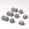 Classic Building Brick Bulk, 1x1 120 Piece, Compatible with Lego Parts and Pieces: (Color:Light Gray)