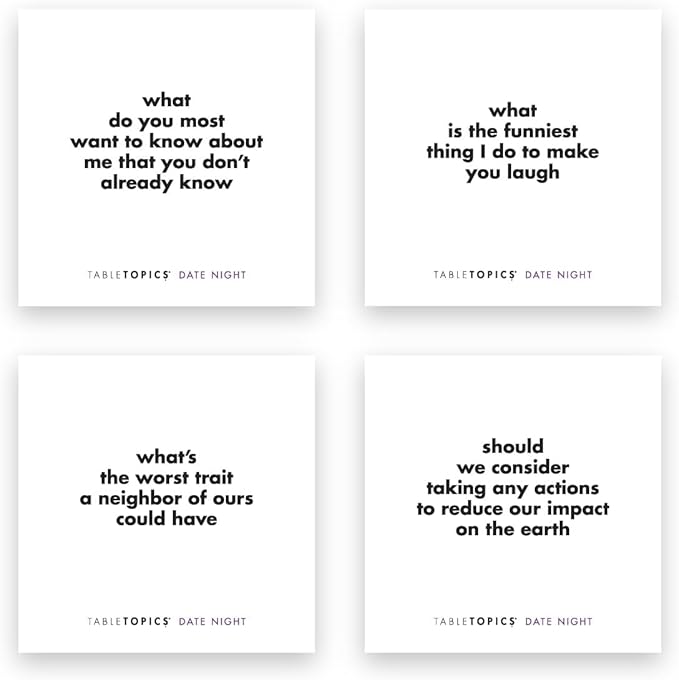 TableTopics Date Night Question Card Game – 135 Conversation Starter Cards for Romantic Evenings, Quality Time Together with No Distractions, Gift for Couples' Anniversaries