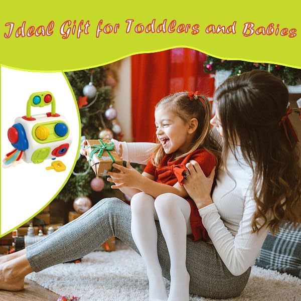 Busy Cube for Toddlers 1 Years Old, Montessori Toys for 1 Year Old - Ideal Gifts for 1 Year Old Boys Girls - Airplane Plane Car Travel Toys for 6 to 18 Months Toddlers Educational Learning Toys