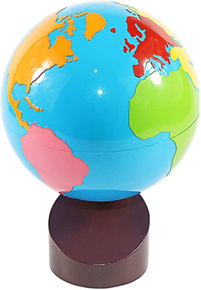 Montessori Geography Materials Globe of World Parts/Continents Preschool Early Educational Equipment Kids Culture Learning Toys Know World Globe (Yellow)