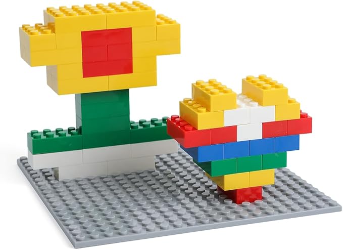 200 Piece Classic Building Bricks, 2x4 Bulk Bricks STEM Creative Building Toys, Red, Yellow, Blue, Green(Samll Bricks, 1.25x0.62x0.47 in)