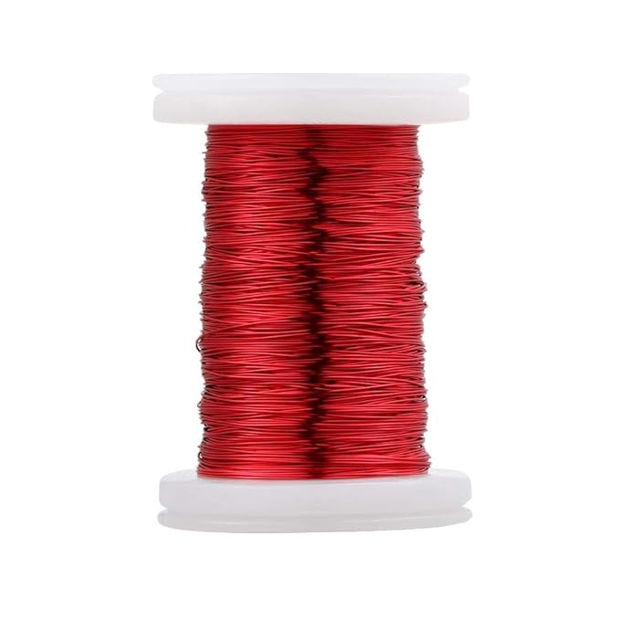 BNTECHGO 30 AWG Magnet Wire - Enameled Copper Wire - Enameled Magnet Winding Wire - 2 oz - 0.0098" Diameter 1 Spool Coil Red Temperature Rating 155℃ Widely Used for Transformers Inductors