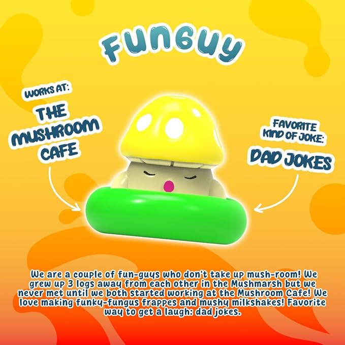 Goonameez, Hand-Held Sensory Toy with Floating Characters, Mesmerizing Water Mix Fidget Toy – Collect All 6 Unique Shapes for Squishy Fun, Perfect Travel Toy! (Funguy)